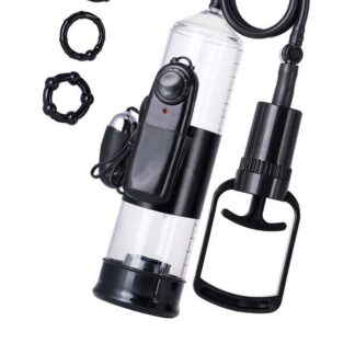 A-TOYS, Penis Pump Coal, with vibro, PVC, Transparent, 22.8 cm
