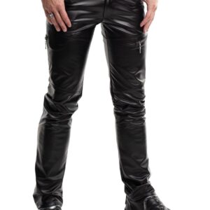 Regnes Fetish Planet — Black Wetlook Trousers, Size XL
