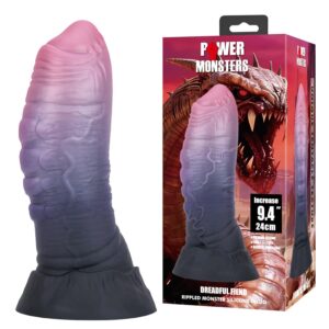 Power Monsters Dreadful Fiend — Silicone Dildo, 24 cm with Textured Surface