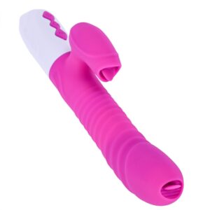 Vibrator - Silicone USB, 7 Functions and Thrusting Function / Heating, Purple
