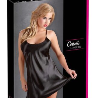 Satin Chemise Black M