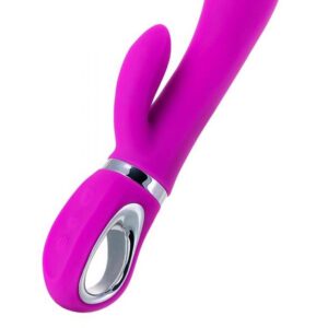 JOS JOLY, Vibrator with clitoral stimulator with WOW mode, silicone, fuchsia, 19.6 cm
