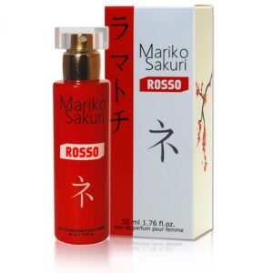 Aurora Mariko Sakuri ROSSO — women's perfume with notes of champagne, rose and peach blossom, 50 ml