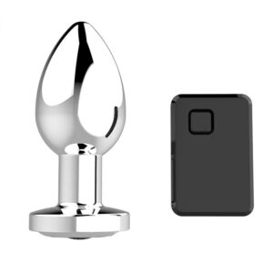 Stimulator - Rechargeable Butt Plug Vibrator USB 10 Functions - Silver