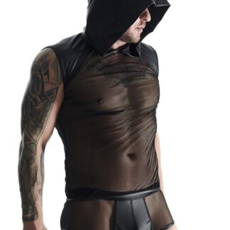 Men's sleeveless t-shirt with hood, size S