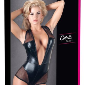 Cottelli PARTY Black Bodysuit XL Sleeveless Mesh