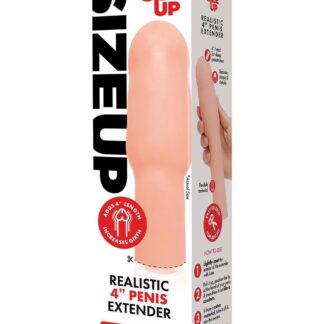 Size Up 4 Inch Extra Realistic Penis Extender - Flesh