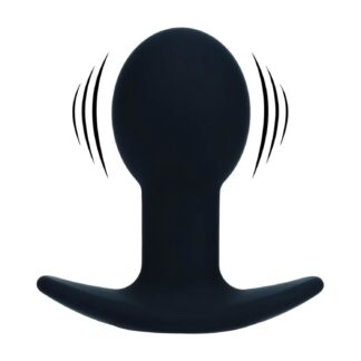 Single Bulb Vibrating Silicone Anal Plug - Black