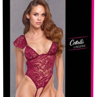 Cottelli LINGERIE Body Pearls M Burgundy Lace