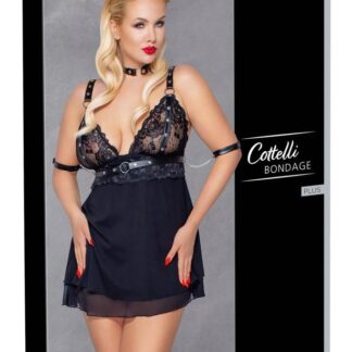 Cottelli BONDAGE Babydoll Bondage 3XL with Silver Studs