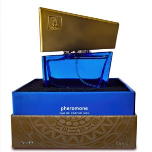 Hot SHIATSU Dark Blue — men's perfume composition with pheromones, 15 ml