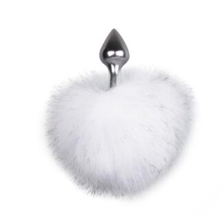 Bunny Tail Plug No. 1 - Silver/White Anal Plug