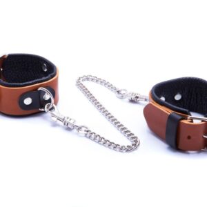 Kajdanki-WHIPS women's handcuffs for the wrists, cognac