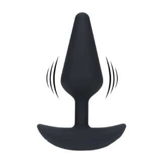 Classic Vibrating Silicone Anal Plug - Medium - Black
