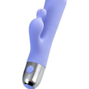 Flovetta Crocus vibrator with clitoral stimulation, silicone, purple, 17.5 cm