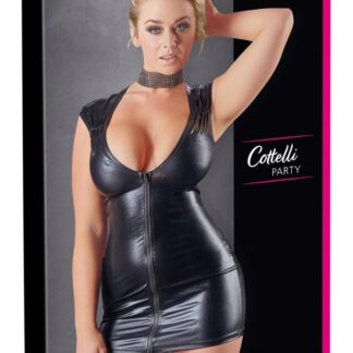 Wet Look Dress with Zip M