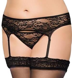 Garterbelt 3316 - Plus Size - Black 3XL