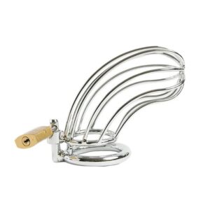 Stainless steel penis cage with a set of rings – 12 cm