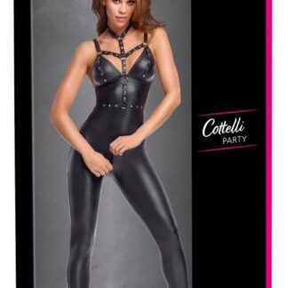 Cottelli PARTY – Latex jumpsuit with straps and a 3-way zipper