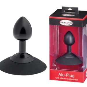 MALESATION Aluminum Plug with suction cup, small, black