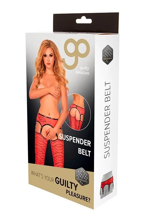 Guilty Pleasure Printed Datex Garter Belt — XL