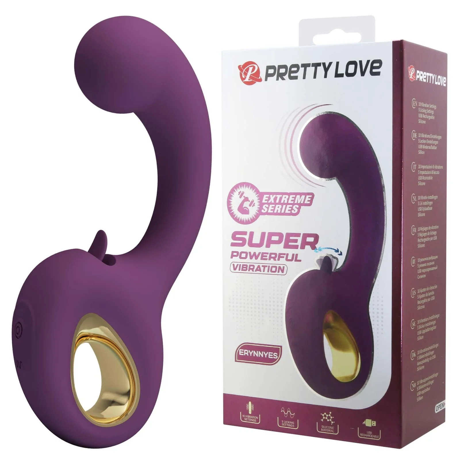 Pretty Love Erynnyes Licking G-Spot Vibrating Penis Ring
