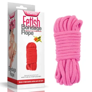 Lovetoy Bondage Rope 10 m – Soft Cotton Shibari Rope, Pink