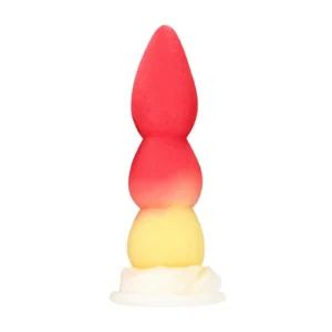 Fiction Cocks Whipped Berry Silicone Butt Plug in Red and Yellow