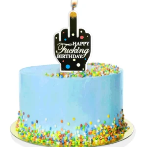 Happy F’ing Birthday Candle – Funny Birthday Candle with 'Happy Fucking Birthday' Text, 10 cm