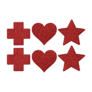 Le Désir Nipple Cover Set Cross Star Heart – Red
