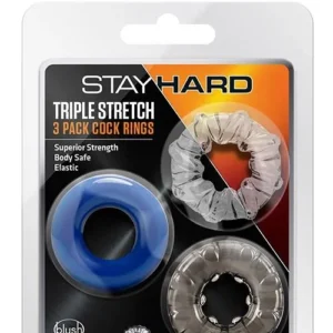 Blush Stay Hard Triple Stretch — Set of 3 Cock Rings