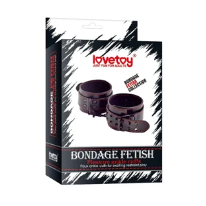 Lovetoy Bondage Fetish Pleasure Ankle Cuffs – Padded Faux Leather Restraints