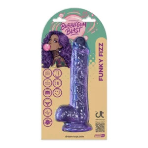 Dreamtoys Bubblegum Blast Funky Fizz Purple Classic Jelly Dildo