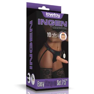 Lovetoy Easy Vibrating Strapon Set 7.5" with Adjustable Harness