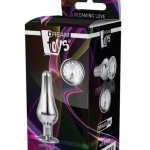 Dream Toys Gleaming Love Silver Pleasure Plug S – Aluminum Anal Plug with Gemstone