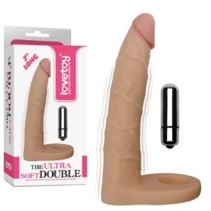 Lovetoy Silikonowy Dildo z Przyssawką i Jądrami 17.8 cm, TPE, fioletowy