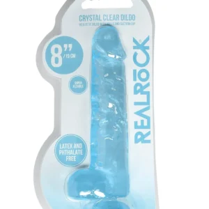 RealRock Crystal Clear Realistic Dildo with Balls and Suction Cup, 21 cm