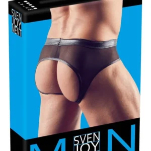 Svenjoyment Bottomless Briefs for Men Size M in Wetlook with Powernet