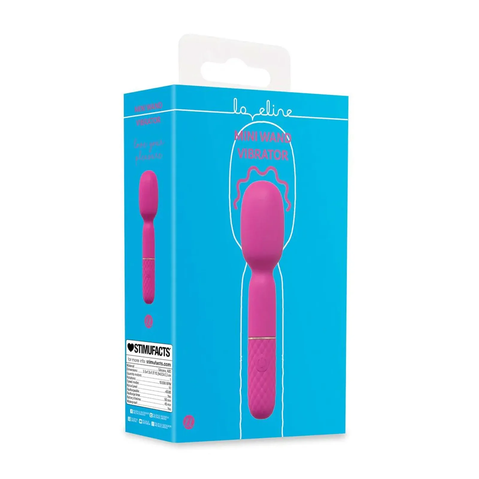 Loveline Mini Wand Vibrator in Pink