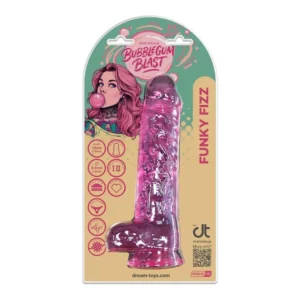 Dreamtoys Bubblegum Blast Funky Fizz Pink Classic Jelly Dildo