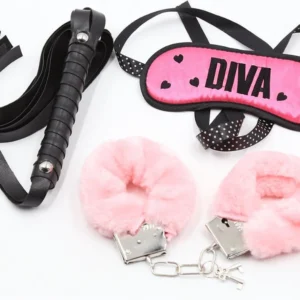 Fetish Fever 3-Piece Bondage Set in Pink and Black