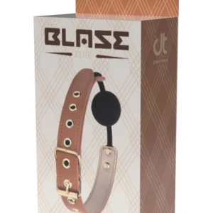 Blaze Elite Ball Gag - BDSM Gag with Silicone Ball, Cognac Color