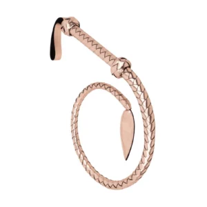 Rosy Gold Braided Bull Whip BDSM Accessory