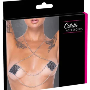 Cottelli ACCESSOIRES Nipple Jewellery — Silver Chain with Nipple Covers