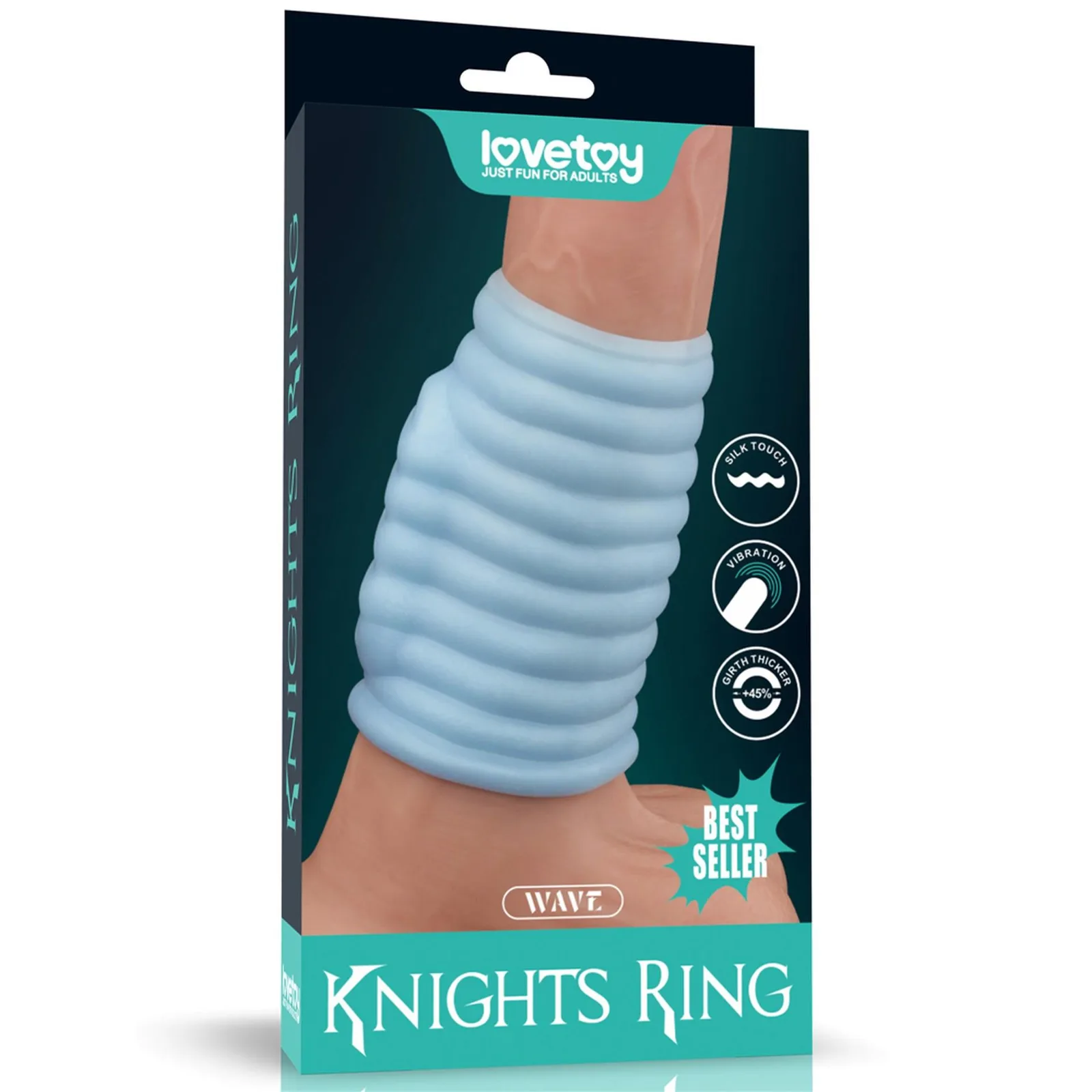 Lovetoy Vibrating Wave Knights Ring (Blue)