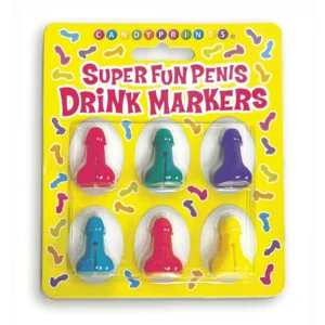 Little Genie Productions Super Fun Penis Cocktail Markers, Set of 6