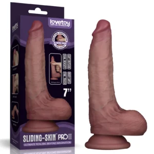 Lovetoy Sliding Skin Pro II 7'' Dual Layer Silicone Dildo