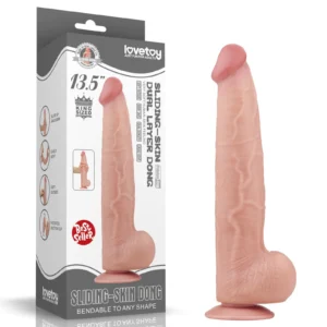 Lovetoy 13.5" King Sized Sliding Skin Dual Layer Dong