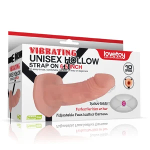 Lovetoy Vibrating Hollow Strap On 6.5 Inch – Unisex Penis Extender Sleeve