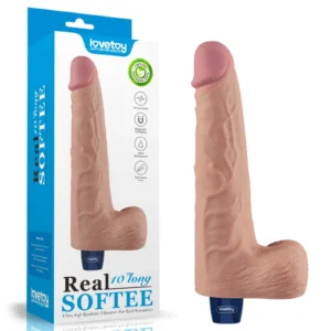 Lovetoy 10" Real Soffee Rechargeable TPE Vibrating Dildo Flesh